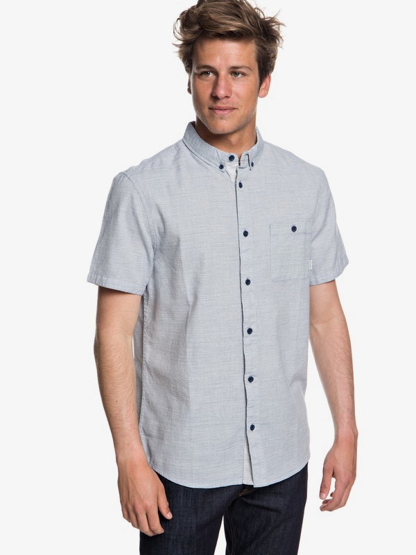 quiksilver, Waterfalls Short Sleeve Shirt, VINTAGE INDIGO (byl0) 0 Waterfalls Short Sleeve Shirt Blue EQYWT03723 Quiksilver