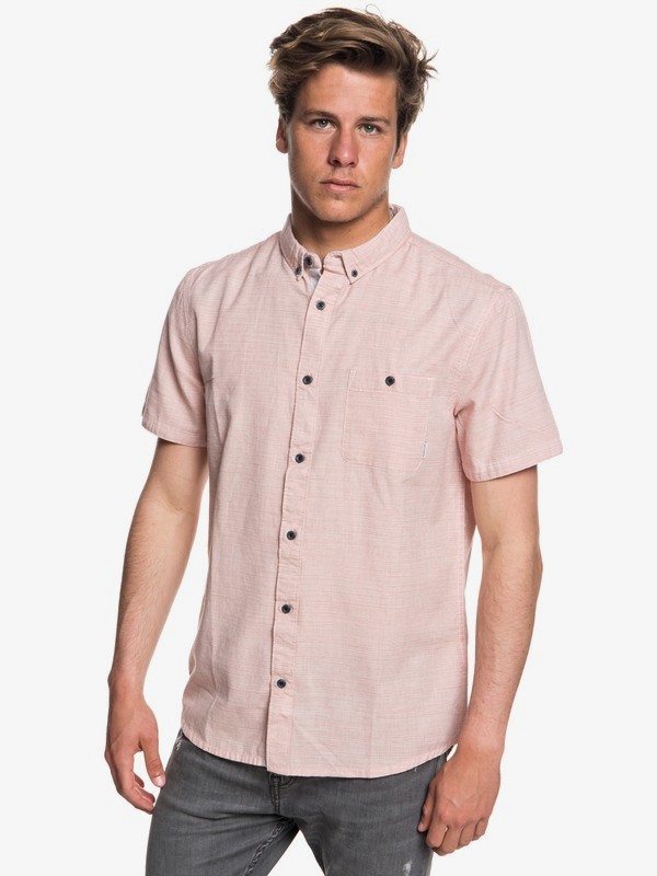 quiksilver, Waterfalls Short Sleeve Shirt, ARAGON (mmq0) 0 Waterfalls Short Sleeve Shirt Pink EQYWT03723 Quiksilver