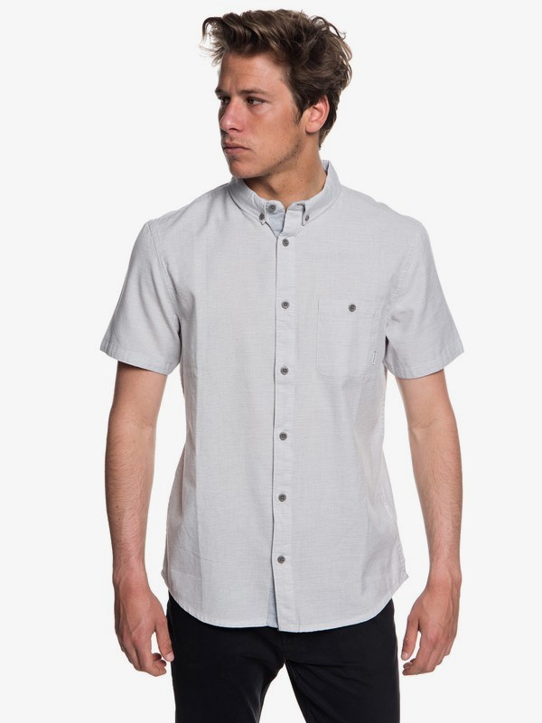 quiksilver, Waterfalls Short Sleeve Shirt, SLEET (szp0) 0 Waterfalls Short Sleeve Shirt Grey EQYWT03723 Quiksilver
