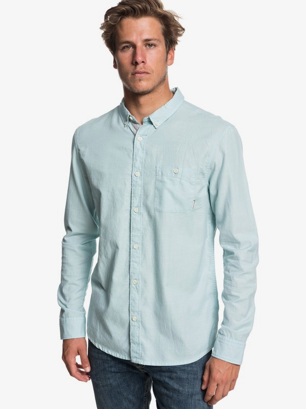 quiksilver, Waterfalls Long Sleeve Shirt, AQUATIC (bfm0) 0 Waterfalls Long Sleeve Shirt Blue EQYWT03725 Quiksilver