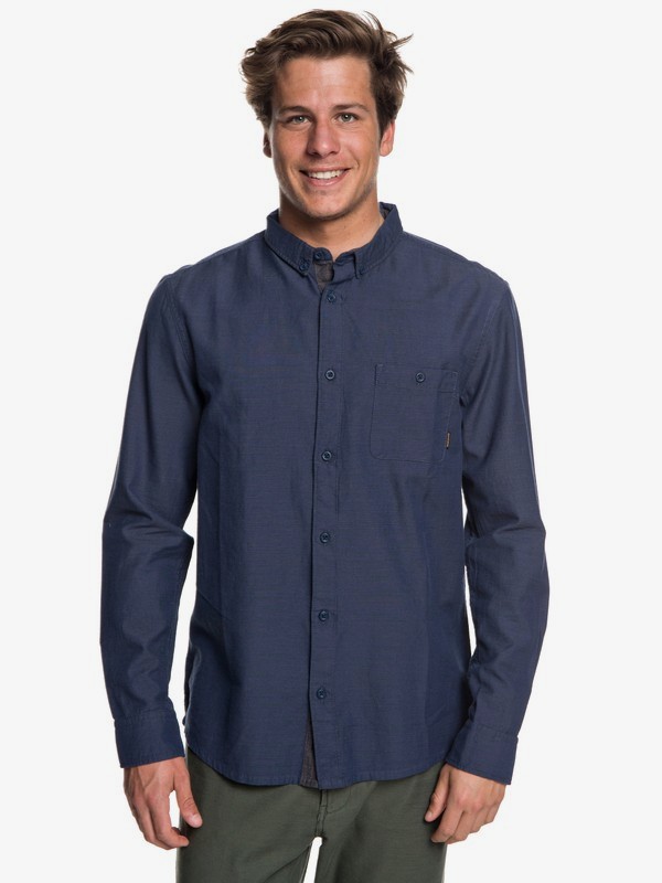 quiksilver, Waterfalls Long Sleeve Shirt, DARK DENIM (brq0) 0 Waterfalls Long Sleeve Shirt Blue EQYWT03725 Quiksilver