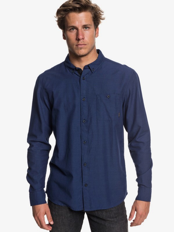 quiksilver, Waterfalls Long Sleeve Shirt, MEDIEVAL BLUE (bte0) 0 Waterfalls Long Sleeve Shirt Blue EQYWT03725 Quiksilver