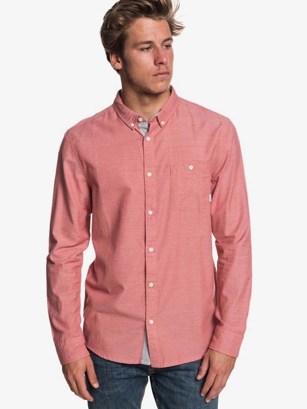 quiksilver, Waterfalls Long Sleeve Shirt, DUSTY CEDAR (mmr0) 0 Waterfalls Long Sleeve Shirt Pink EQYWT03725 Quiksilver