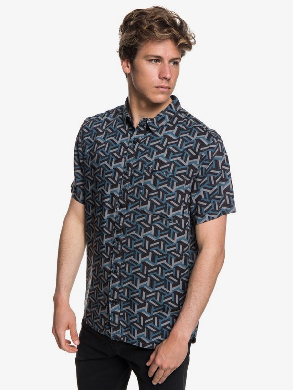 quiksilver, Variable Short Sleeve Shirt, TAPESTRY CHIBA VARIABLE (bph6) 0 Variable Short Sleeve Shirt Blue EQYWT03727 Quiksilver