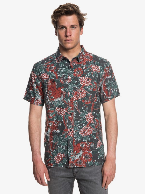 quiksilver, Silent Fury Short Sleeve Shirt, TARMAC SILENT FURY SS (kvj6) 0 Silent Fury Short Sleeve Shirt Black EQYWT03729 Quiksilver
