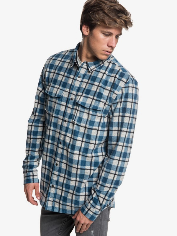 quiksilver, Surf Days Long Sleeve Shirt, TAPESTRY SURF DAYS CHECK (bph6) 0 Surf Days Long Sleeve Shirt Blue EQYWT03731 Quiksilver