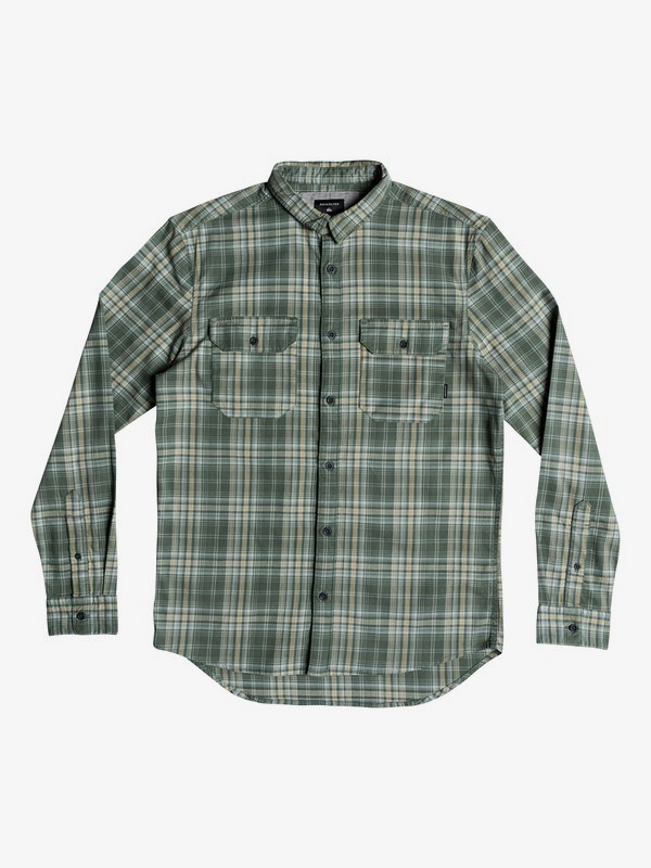 quiksilver, Fitz Long Sleeve Shirt, THYME FITZ CHECK (csn1) 0 Fitz Long Sleeve Shirt Brown EQYWT03747 Quiksilver