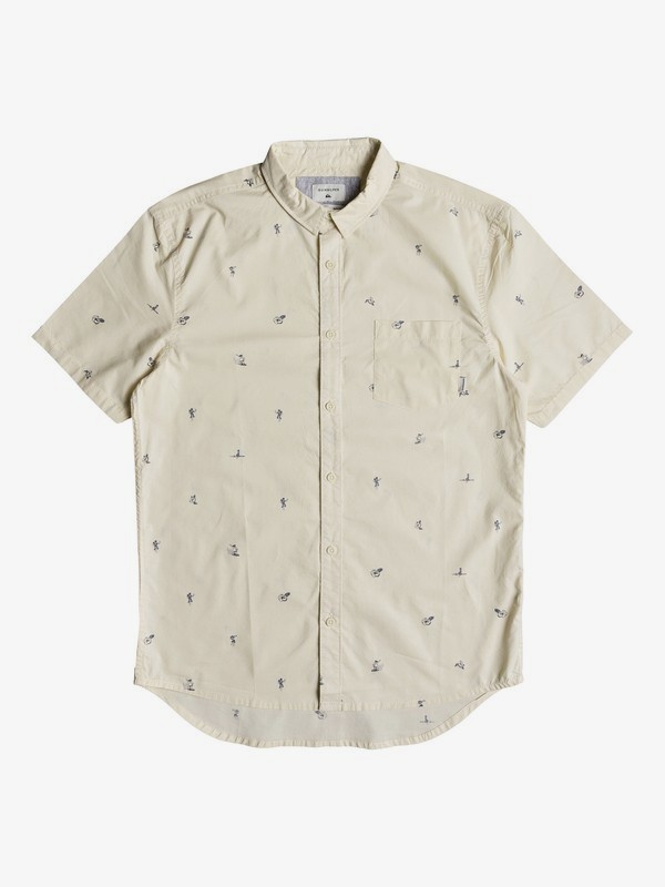 quiksilver, Mini Kamakura Short Sleeve Shirt, BIRCH MINI MO (tfl6) 0 Mini Kamakura Short Sleeve Shirt Beige EQYWT03752 Quiksilver