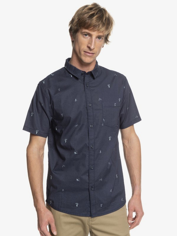 quiksilver, Mini Kamakura Short Sleeve Shirt, BLUE NIGHT MINI MO (bst6) 0 Mini Kamakura Short Sleeve Shirt Blue EQYWT03752 Quiksilver