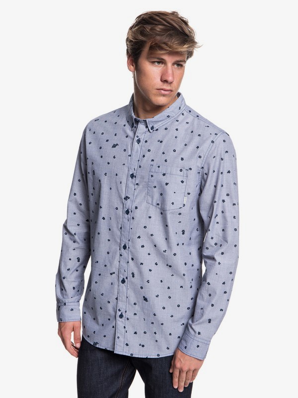 quiksilver, Valley Groove Long Sleeve Shirt, MEDIEVAL BLUE VALLEY GROOVE (bte6) 0 Valley Groove Long Sleeve Shirt Blue EQYWT03772 Quiksilver