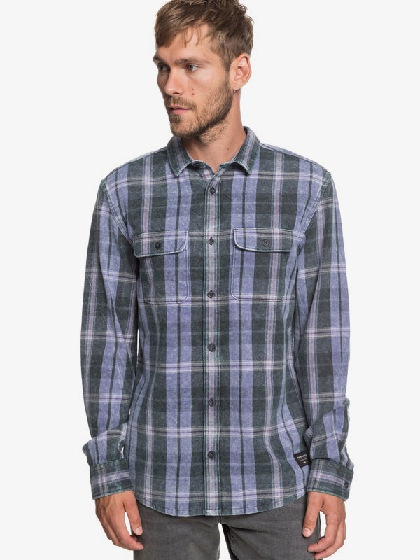 quiksilver, Super Tang Long Sleeve Flannel Shirt, IRON GATE TANG (kzm1) 0 Super Tang Long Sleeve Flannel Shirt Black EQYWT03785 Quiksilver