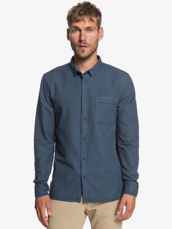 quiksilver, Рубашка с длинным рукавом Time Box, BLUE NIGHTS (bst0) 0 Рубашка с длинным рукавом Time Box Синий EQYWT03788 Quiksilver