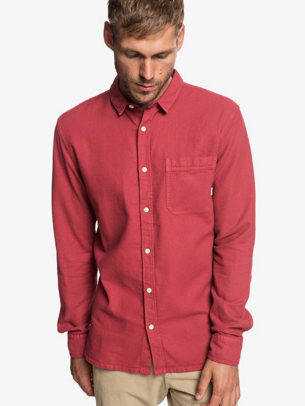 quiksilver, Time Box - Long Sleeve Shirt for Men, BRICK RED (rqn0) 0 Time Box - Long Sleeve Shirt for Men Red EQYWT03788 Quiksilver
