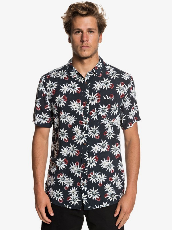 quiksilver, Fluid Geometric - Chemise manches courtes pour Homme, BLUE NIGHT TEA TOWEL (bst6) 0 Fluid Geometric - Chemise manches courtes pour Homme Bleu EQYWT03798 Quiksilver