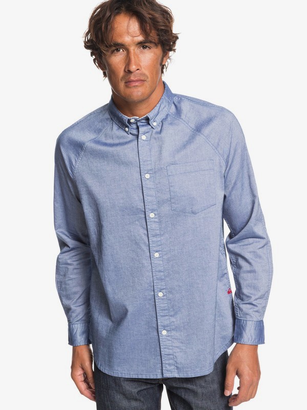 quiksilver, Agora - Camisa de Manga Larga para Hombre, BLUE INDIGO (bpy0) 0 Agora - Camisa de Manga Larga para Hombre Azul EQYWT03807 Quiksilver