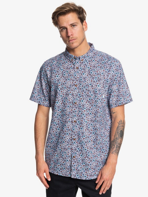 quiksilver, Ditsy Dreamer Short Sleeve Shirt, AIRY BLUE DITSY DREAMER (bfa6) 0 Ditsy Dreamer Short Sleeve Shirt Blue EQYWT03827 Quiksilver