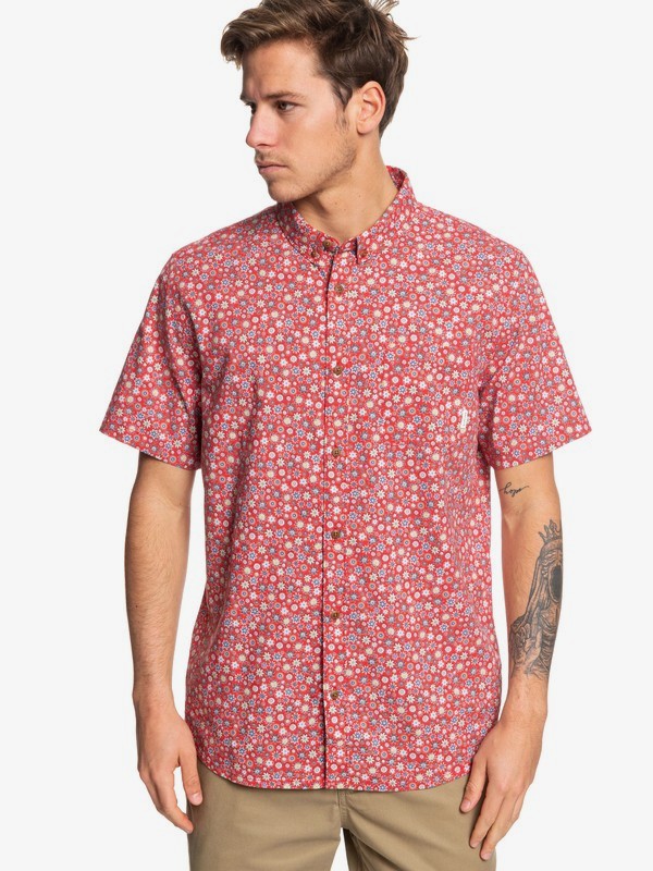 quiksilver, Camisa de Manga Corta - Ditsy Dreamer, HIGH RISK RED DITSY DREAMER (rqc6) 0 Camisa de Manga Corta - Ditsy Dreamer Rojo EQYWT03827 Quiksilver