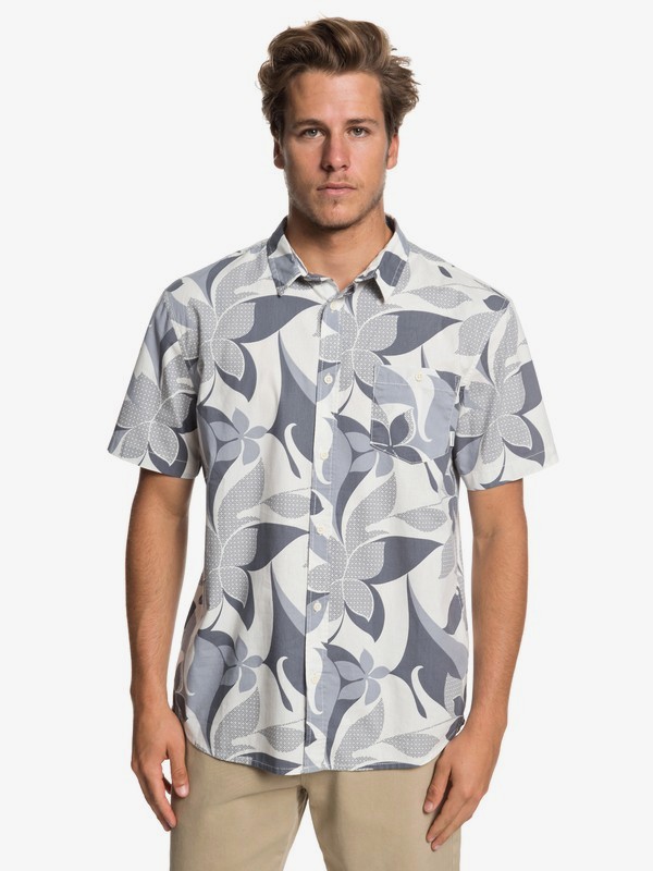 quiksilver, Cement Card Short Sleeve Shirt, QUIET SHADE SEVENTIES (kze6) 0 Cement Card Short Sleeve Shirt Black EQYWT03835 Quiksilver