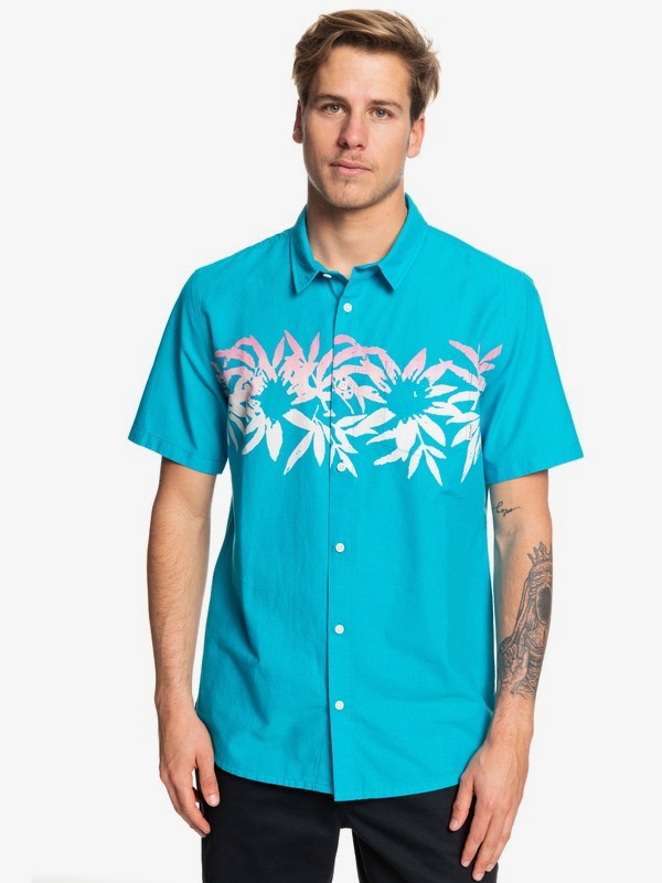 quiksilver, Choppa Short Sleeve Shirt, TURQUOISE (bly0) 0 Choppa Short Sleeve Shirt Blue EQYWT03840 Quiksilver