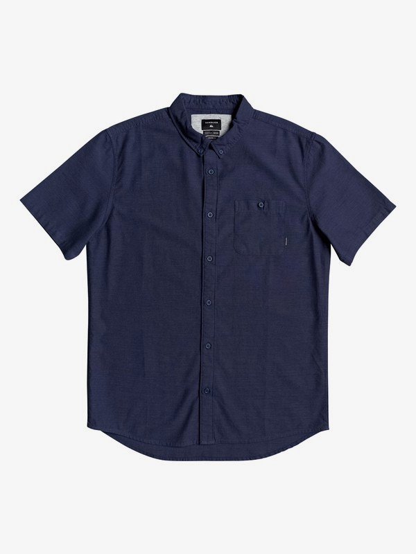 quiksilver, Waterfalls Short Sleeve Shirt, NIGHT SHADOW (bpt0) 0 Waterfalls Short Sleeve Shirt Blue EQYWT03841 Quiksilver