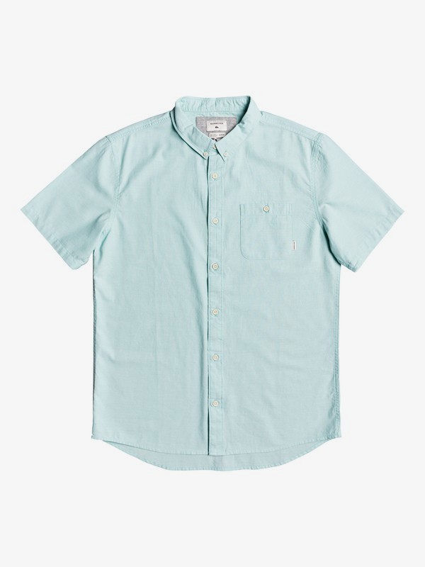 quiksilver, Waterfalls Short Sleeve Shirt, GULF STREAM (bzb0) 0 Waterfalls Short Sleeve Shirt Blue EQYWT03841 Quiksilver