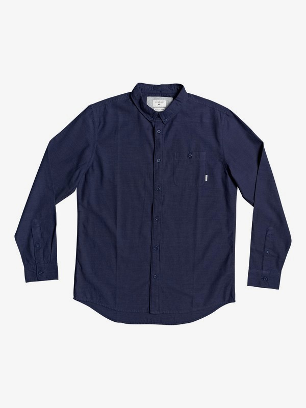 quiksilver, Waterfall Long Sleeve Shirt, NIGHT SHADOW (bpt0) 0 Waterfall Long Sleeve Shirt Blue EQYWT03844 Quiksilver