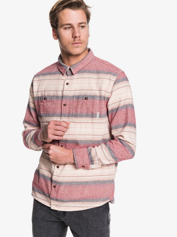 quiksilver, Inca Gold Stripe Long Sleeve Shirt, GARNET INCA STRIPE (rqk3) 0 Inca Gold Stripe Long Sleeve Shirt Red EQYWT03846 Quiksilver