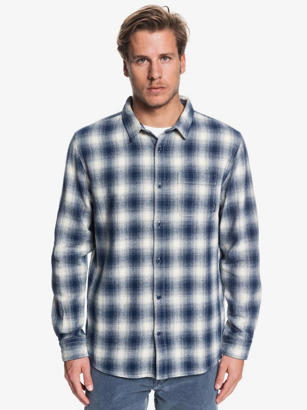 quiksilver, Inca Gold Check Long Sleeve Shirt, MOONLIT OCEAN INCA CHECK (byk1) 0 Inca Gold Check Long Sleeve Shirt Blue EQYWT03847 Quiksilver