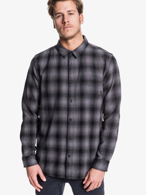 quiksilver, Inca Gold Check Long Sleeve Shirt, QUIET SHADE INCA CHECK (kze1) 0 Inca Gold Check Long Sleeve Shirt Black EQYWT03847 Quiksilver