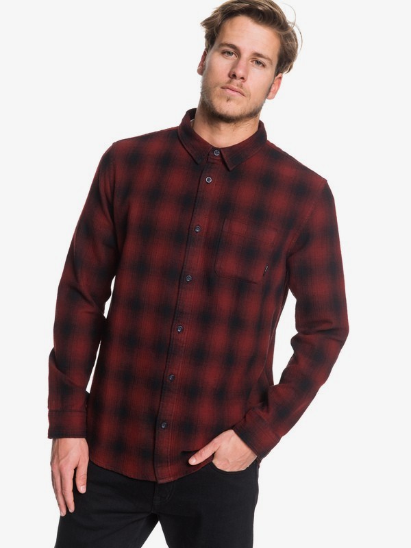 quiksilver, Inca Gold Check Long Sleeve Shirt, ANDORRA INCA CHECK (rsd1) 0 Inca Gold Check Long Sleeve Shirt Red EQYWT03847 Quiksilver