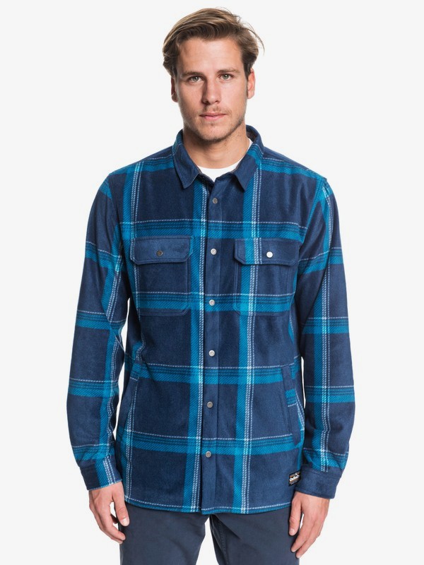 quiksilver, Surf Days Long Sleeve Polar Fleece Shirt, MOONLIT OCEAN SURF DAYS (byk6) 0 Surf Days Long Sleeve Polar Fleece Shirt Blue EQYWT03849 Quiksilver