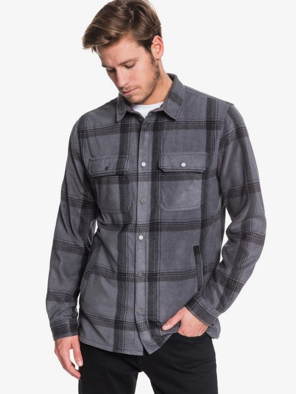 quiksilver, Surf Days Long Sleeve Polar Fleece Shirt, IRON GATE SURF DAYS (kzm6) 0 Surf Days Long Sleeve Polar Fleece Shirt Black EQYWT03849 Quiksilver