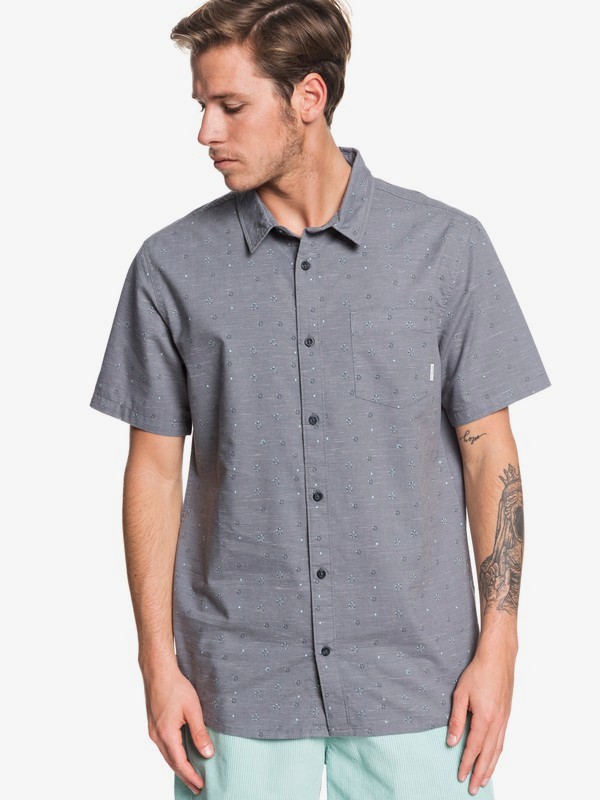 quiksilver, Magnetic Roll Short Sleeve Shirt, QUIET SHADE MAGNETIC ROLL (kze6) 0 Magnetic Roll Short Sleeve Shirt Black EQYWT03857 Quiksilver