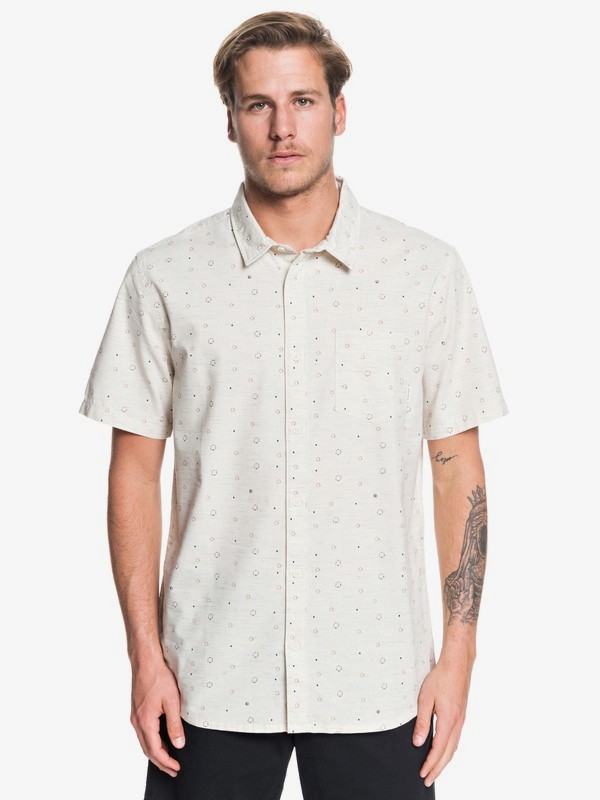 quiksilver, Magnetic Roll Short Sleeve Shirt, ANTIQUE WHITE MAGNETIC ROLL (wcl6) 0 Magnetic Roll Short Sleeve Shirt White EQYWT03857 Quiksilver