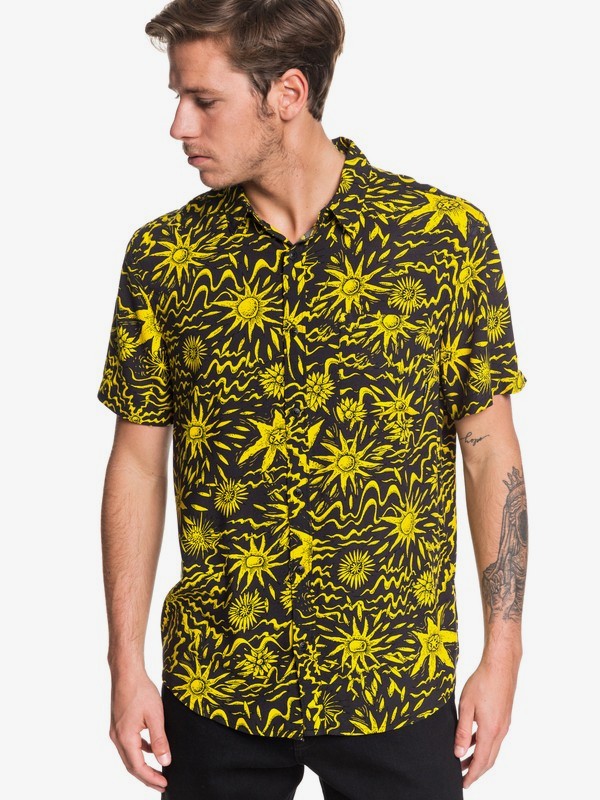 quiksilver, Ningaloo Reef Short Sleeve Shirt, BLACK DESERT TRIPPER (kvj6) 0 Ningaloo Reef Short Sleeve Shirt Black EQYWT03859 Quiksilver