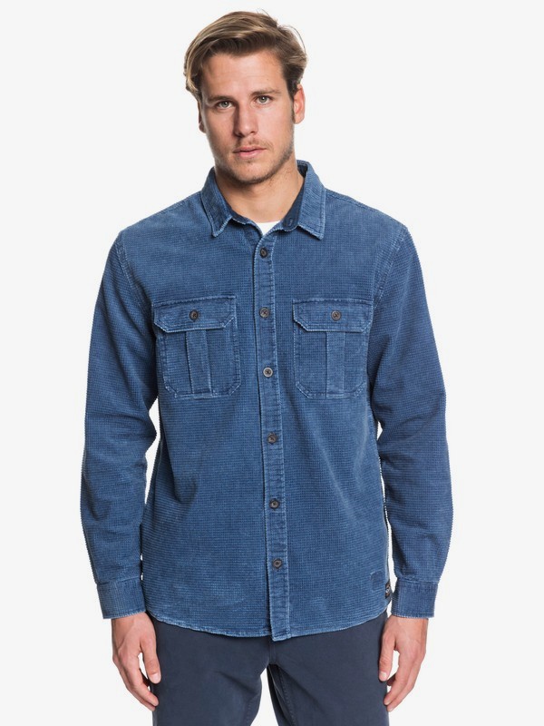 quiksilver, Sara Toga Long Sleeve Corduroy Shirt, MOONLIT OCEAN (byk0) 0 Sara Toga Long Sleeve Corduroy Shirt Blue EQYWT03867 Quiksilver