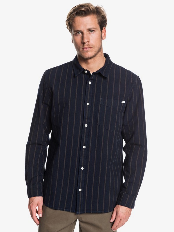 quiksilver, Graceful Wave Long Sleeve Shirt, SKY CAPTAIN PIN STRIPE (kye3) 0 Graceful Wave Long Sleeve Shirt Black EQYWT03869 Quiksilver