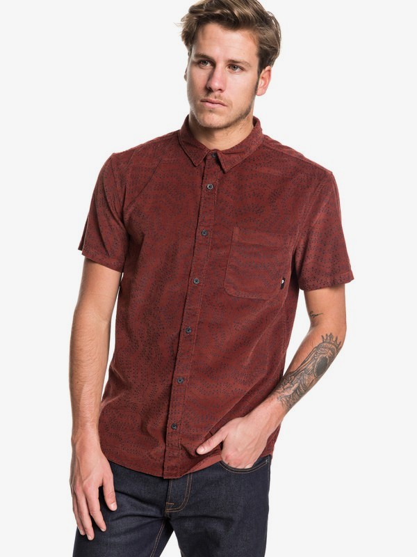 quiksilver, Botanic Bats Short Sleeve Shirt, ANDORRA BOTANIC BATS (rsd6) 0 Botanic Bats Short Sleeve Shirt Red EQYWT03870 Quiksilver