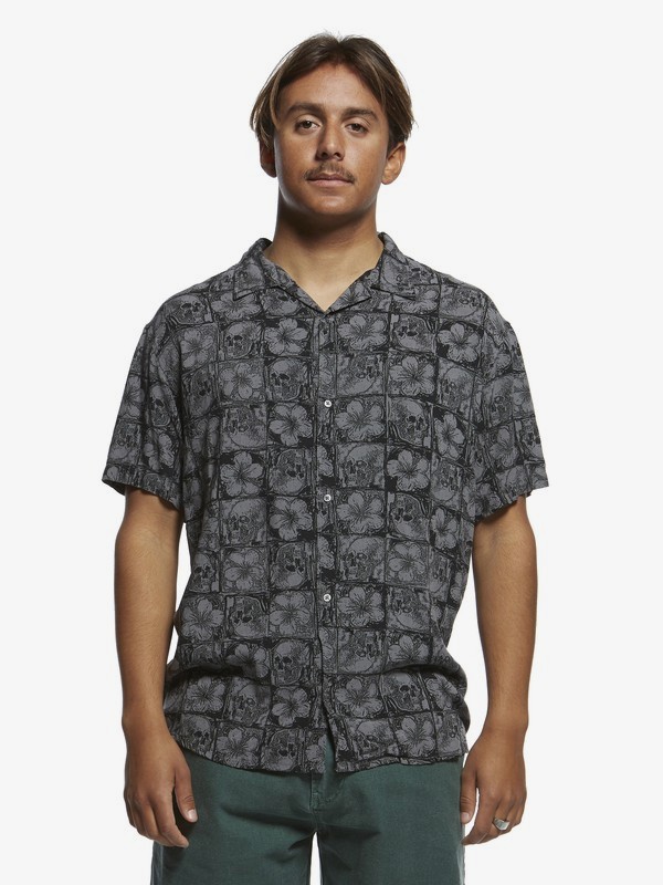 quiksilver, The Originals Short Sleeve Shirt, IRON GATE DEAD FLORAL (kzm6) 0 The Originals Short Sleeve Shirt Black EQYWT03875 Quiksilver