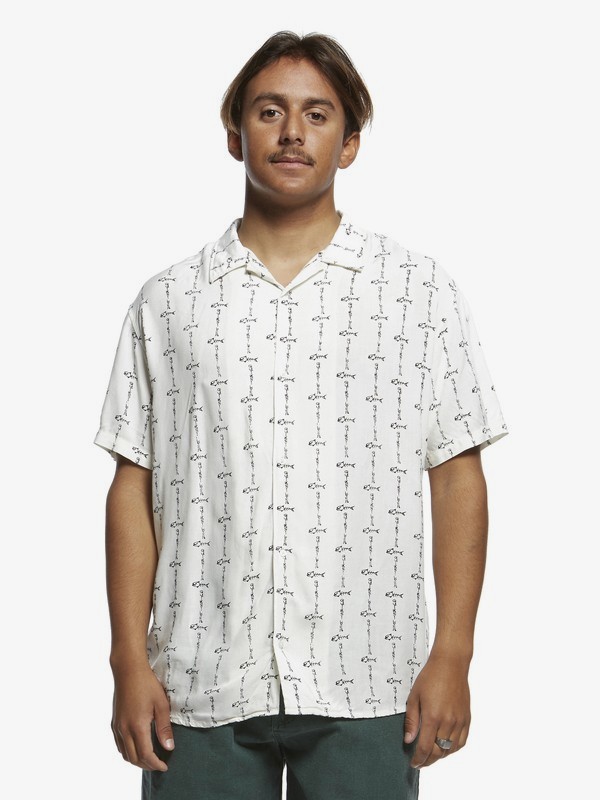 quiksilver, The Originals Short Sleeve Shirt, ANTIQUE WHITE QUIK BONE (wcl6) 0 The Originals Short Sleeve Shirt White EQYWT03875 Quiksilver