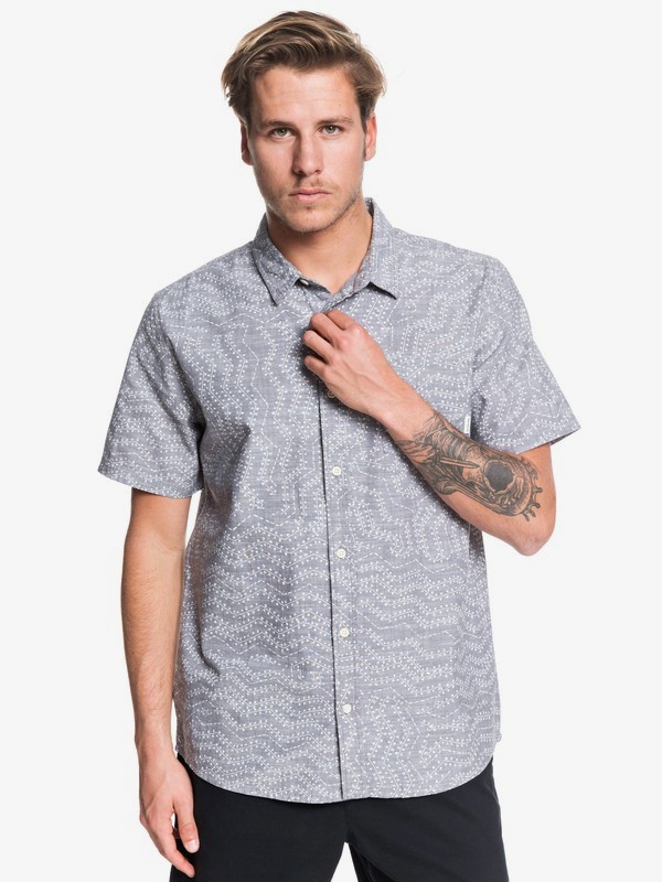 quiksilver, Golden Wattle Short Sleeve Shirt, QUIET SHADE GOLDEN WATTLE (kze6) 0 Golden Wattle Short Sleeve Shirt Black EQYWT03883 Quiksilver