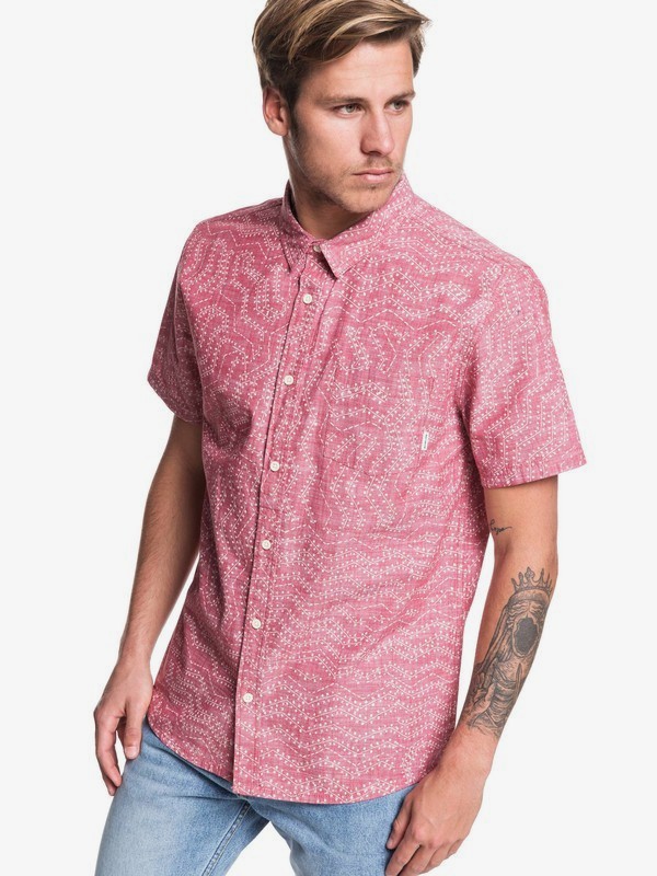 quiksilver, Golden Wattle Short Sleeve Shirt, GARNET GOLDEN WATTLE (rqk6) 0 Golden Wattle Short Sleeve Shirt Red EQYWT03883 Quiksilver