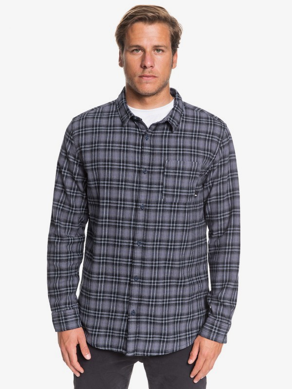 quiksilver, Inca Gold Check Long Sleeve Shirt, AIRY BLUE INCA CHECK (bfa1) 0 Inca Gold Check Long Sleeve Shirt Blue EQYWT03892 Quiksilver