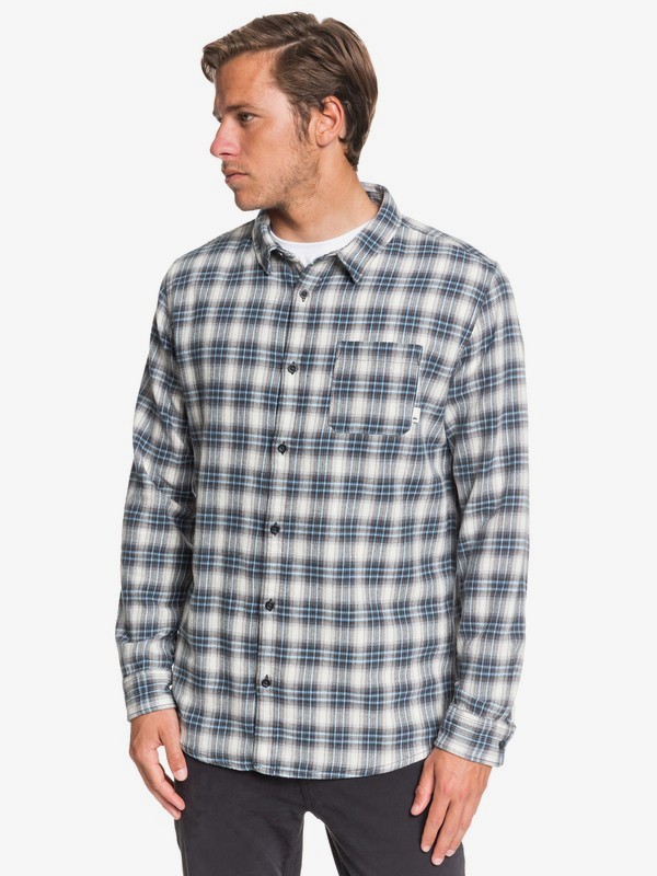 quiksilver, Inca Gold Check Long Sleeve Shirt, PUNCH BLUE INCA CHECK (brn1) 0 Inca Gold Check Long Sleeve Shirt Blue EQYWT03892 Quiksilver