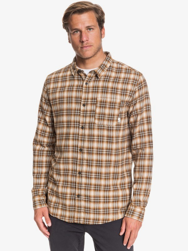 quiksilver, Inca Gold Check Long Sleeve Shirt, GULF STREAM INCA CHECK (bzb1) 0 Inca Gold Check Long Sleeve Shirt Blue EQYWT03892 Quiksilver