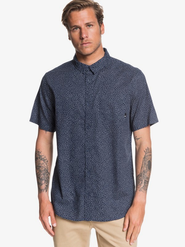 quiksilver, Minimo Short Sleeve Shirt, MOONLIT OCEAN MINIMO (byk6) 0 Minimo Short Sleeve Shirt Blue EQYWT03897 Quiksilver