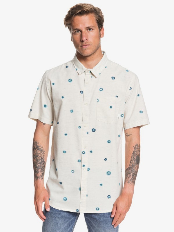 quiksilver, Faded Sun Short Sleeve Shirt, ANTIQUE WHITE FADED SUN (wcl6) 0 Faded Sun Short Sleeve Shirt White EQYWT03899 Quiksilver