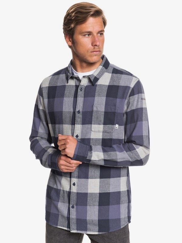 quiksilver, Motherfly Flannel Long Sleeve Shirt, NAVY BLAZER MOTHERFLY (byj1) 0 Motherfly Flannel Long Sleeve Shirt Blue EQYWT03918 Quiksilver