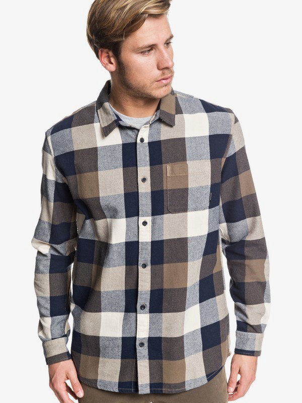 quiksilver, Motherfly Flannel Long Sleeve Shirt, SKY CAPTAIN MOTHERFLY (kye1) 0 Motherfly Flannel Long Sleeve Shirt Black EQYWT03918 Quiksilver
