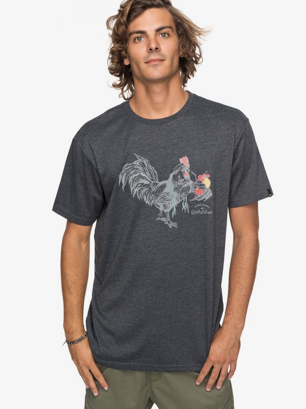 quiksilver, Heather Rooster Vibe - T-Shirt für Männer, CHARCOAL HEATHER (ktah) 0 Heather Rooster Vibe - T-Shirt für Männer Schwarz EQYZT04740 Quiksilver